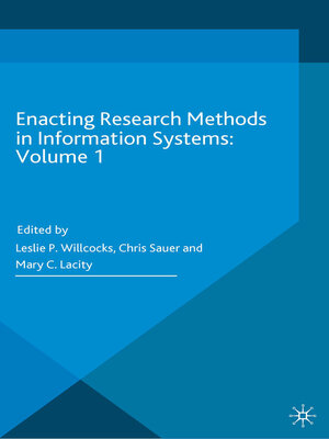 cover image of Enacting Research Methods in Information Systems, Volume 1